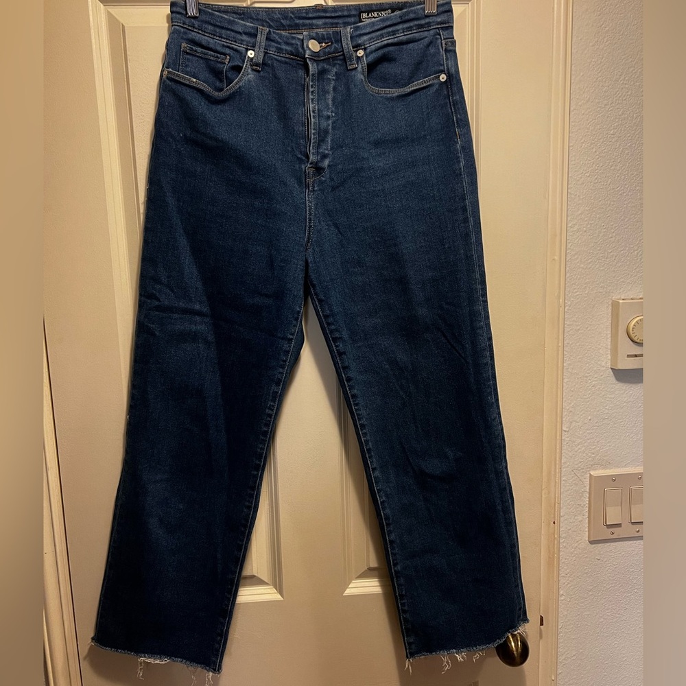 BLANKNYC Raw Hem Baxter Rib Cage Wide Leg Jeans